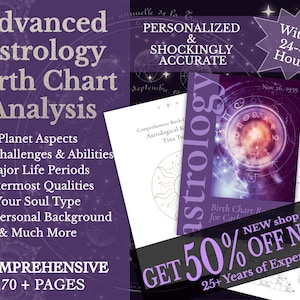 In-Depth Astrology Birth Chart Reading, Full Natal Chart Analysis Report, Full Personalized Birth Chart