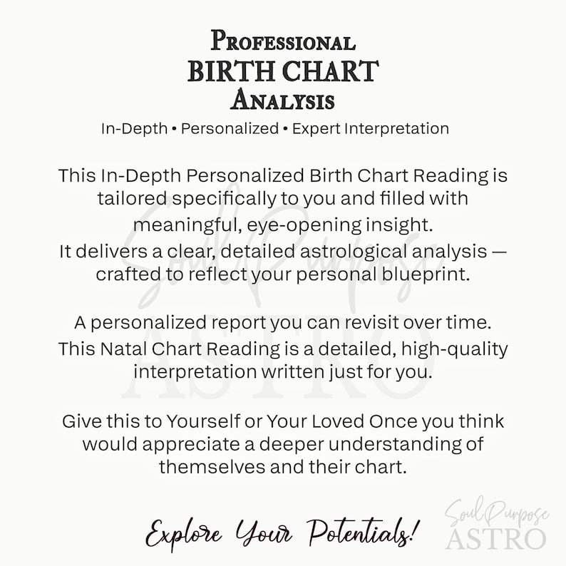 In-Depth Birth Chart Reading, Astrology Natal Chart Analysis & Psychic Insights, Life Guidance, Same Day image 2