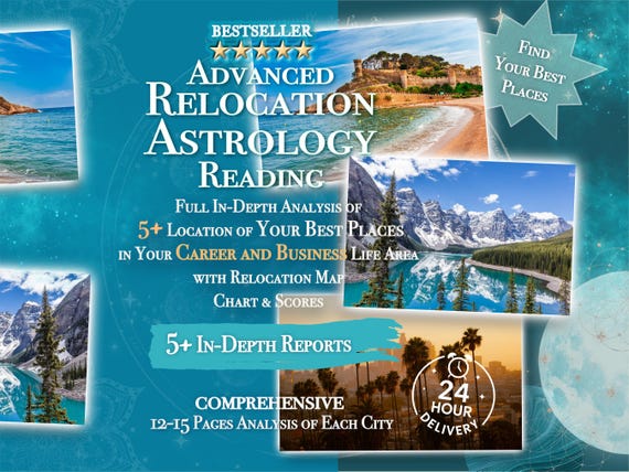 Astrocartography, Relocation Astrology Reading, Travel & Relocation Guide, Your Best Places for Career, Love, Success...