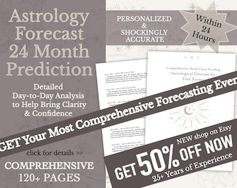 Astrology Forecast Future Predictions, Personal Horoscope Report: Personalized 24 Month Transit Reading (Past or Future)