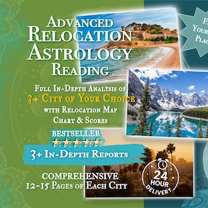 Astrocartography Relocation Astrology Reading - Aligned Places to Live & Work,  In-Depth Birth Chart Analysis for Moving or Travel