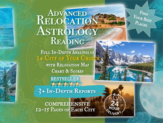 Astrocartography Relocation Astrology Reading, Travel Reading, Best Places, In-Depth Relocation Birth Chart Analysis, Astrology Reports