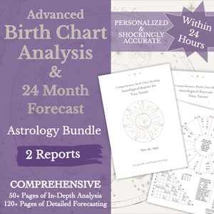 In-Depth Birth Chart Reading + 24-Month Astrology Forecast,  Natal Chart Report, Full Personalized Birth Chart Analysis Astrology Report