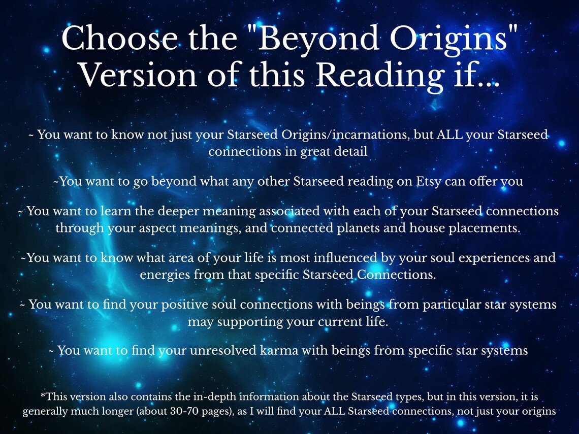 Extended Starseed Origins Reading Starseed Astrology Report Etsy