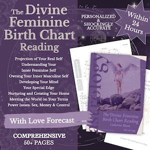 Divine Feminine Natal Chart Astrology Reading, Connect and Heal your Feminine Energy, Find Your Inner Goddess, Activate Femininity