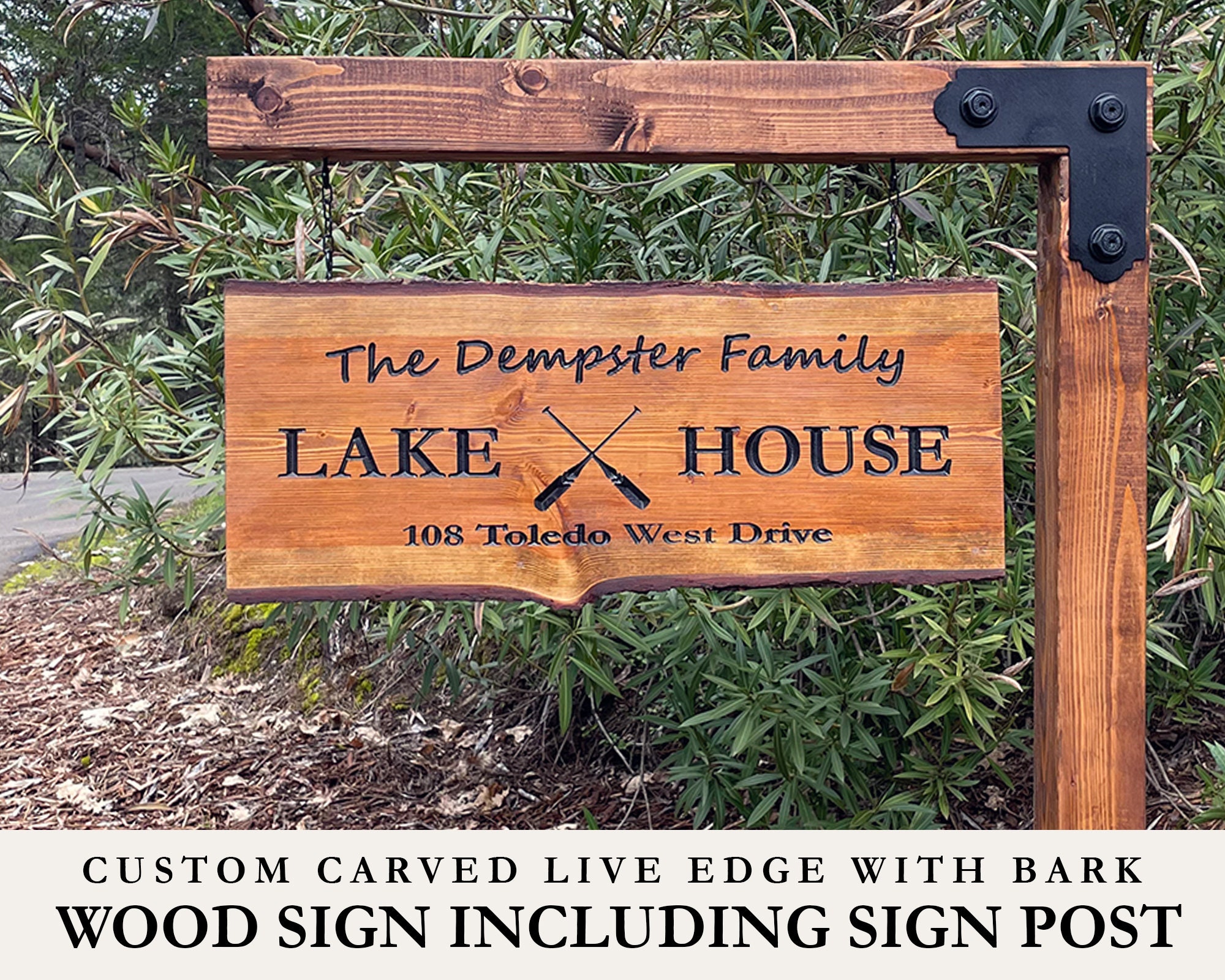 Address Sign Post Custom Carved Wooden Sign With Sign Post - Etsy