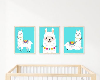 Set of 3, Nursery Prints, Llama, DIGITAL DOWNLOAD