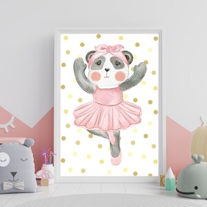 Panda, Printable Wall Art, Ballerina Girl Room Decor, Nursery Room Decor, Kids Room Decor, Printable Art, DIGITAL DOWNLOAD