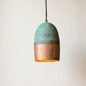 Oxidized Copper Farmhouse Light Fixture, Handmade Copper Ceiling Light