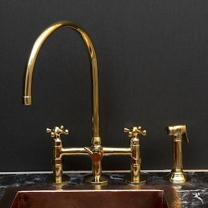 3 Holes Bridge Faucet, Brass Fountain Tap