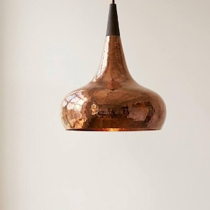 Hammered Copper Pendant Light, Kitchen Island Lighting, Rustic Ceiling Lamp, Farmhouse Hanging Light Fixture, Industrial Copper Lamp Shade