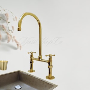 Copper Kitchen Sink Faucet in Solid Brass,Copper Bridge Faucet."Free Shipping"