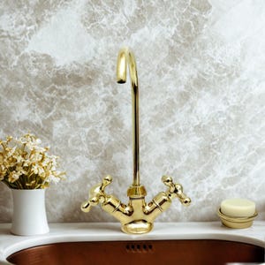 Unlacquered Solid brass kitchen faucet, kitchen faucet, brass faucet, brass bar faucet, sink faucet