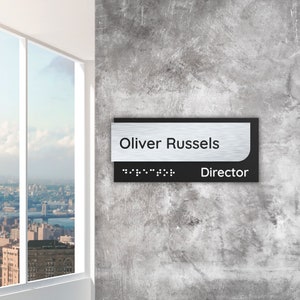 Custom Office Door Sign - Personalized Name Plate for Door - Acrylic Office Sign
