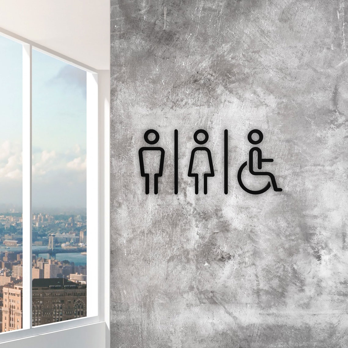 Restroom Sign - All Gender Bathroom Symbol - Toilet Signage - Etsy