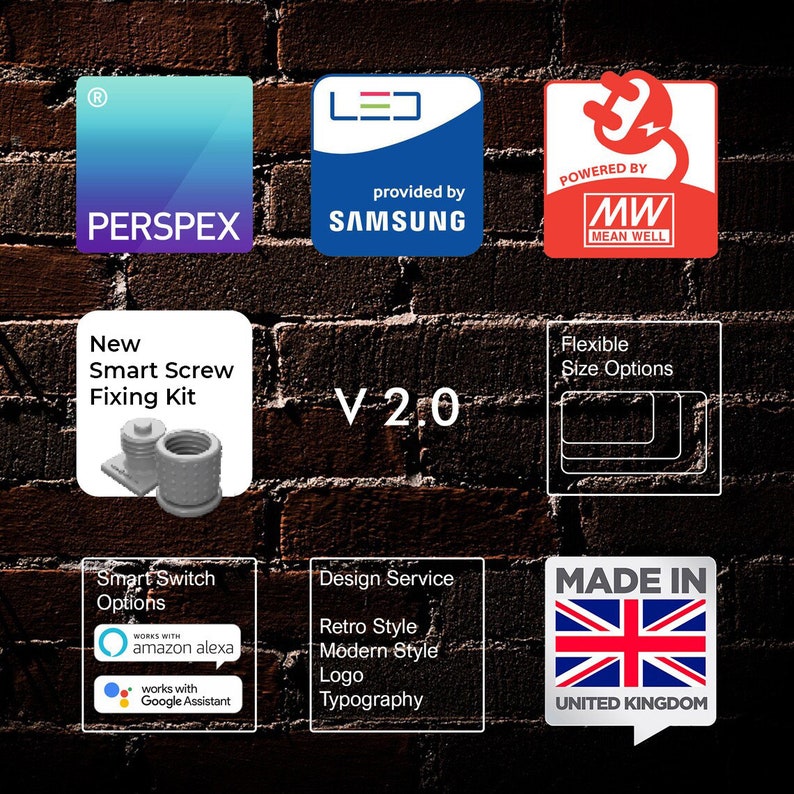 Illuminated Modern Rectangular Acrylic House Sign Led Light Etsy