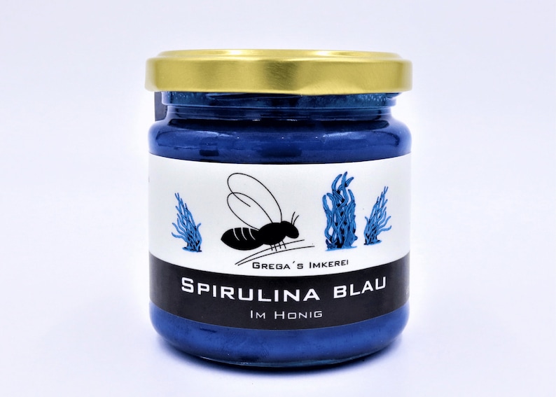 Spirulina Blau im Honig 250g von Gregas Imkerei Spirulina & Honig vom Imker Honigsüßer Brotaufstrich Honigsüße Geschenkidee Bild 3