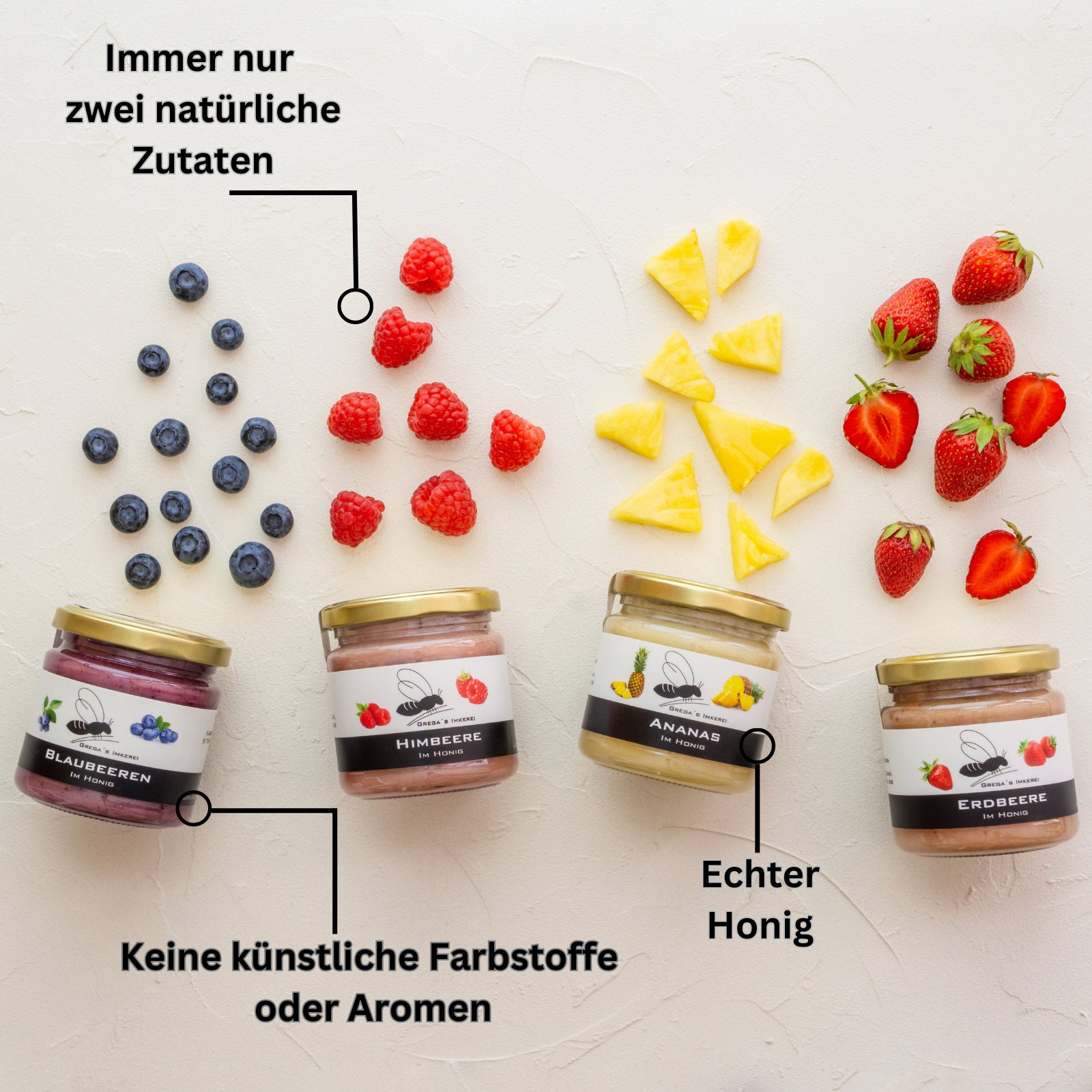 Das Fruchtige 4er Honigset Von Gregas Imkerei | Honig Von Imker Mit  Natrlichen Zutaten | Honigser Brotaufstrich | Honigse Geschenkidee -  Etsy