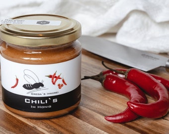 Chili im Honig 250g von Gregas Imkerei | Honig von Imker mit natürlichen Zutaten | Honigsüßer Brotaufstrich | Honigsüße Geschenkidee