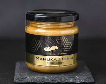 Manuka Honig 250g mit MGO 400+ | Echter zertifizierter Manuka-Honig aus Neuseeland, rein und natürlich mit MGO 400+ Gehalt Laborgeprüft.