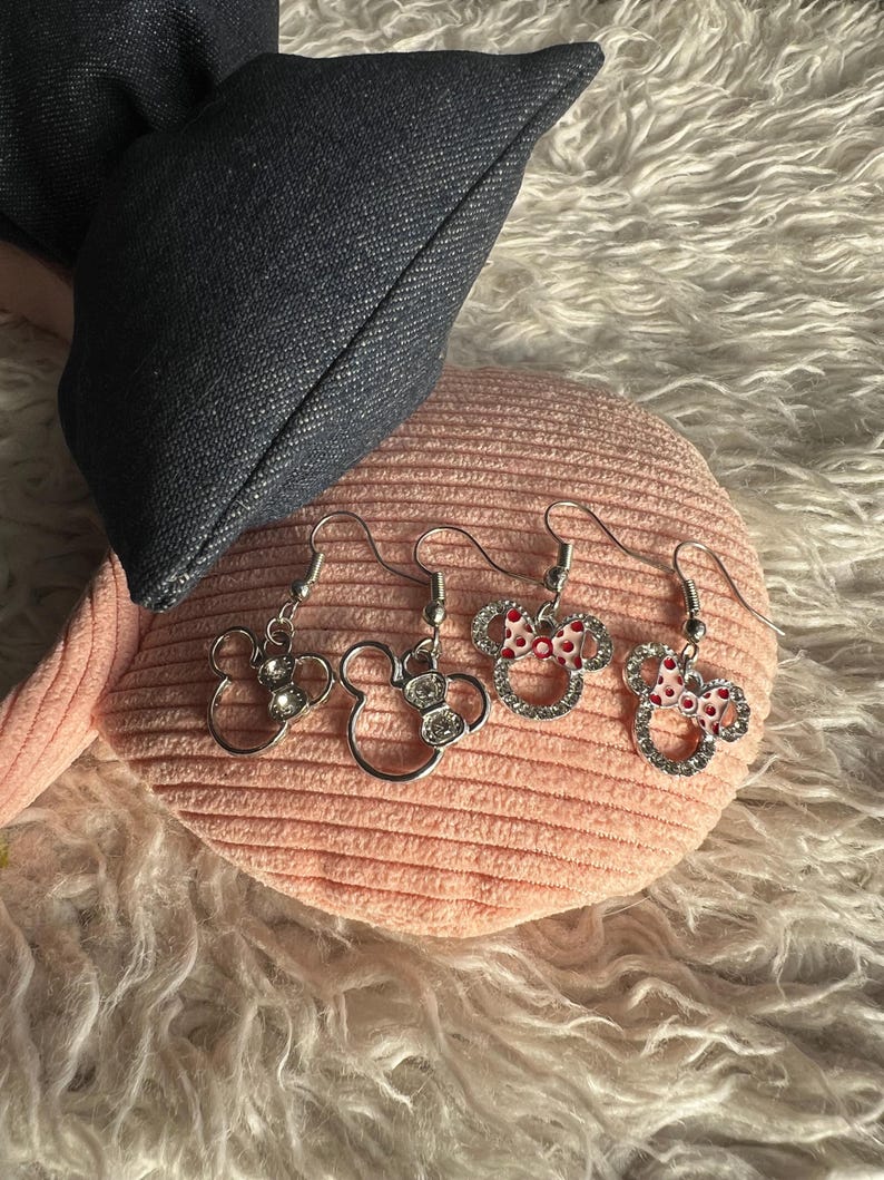 Disney Mickey Mouse earrings with silver color | Great gift for Disney lovers. image 1