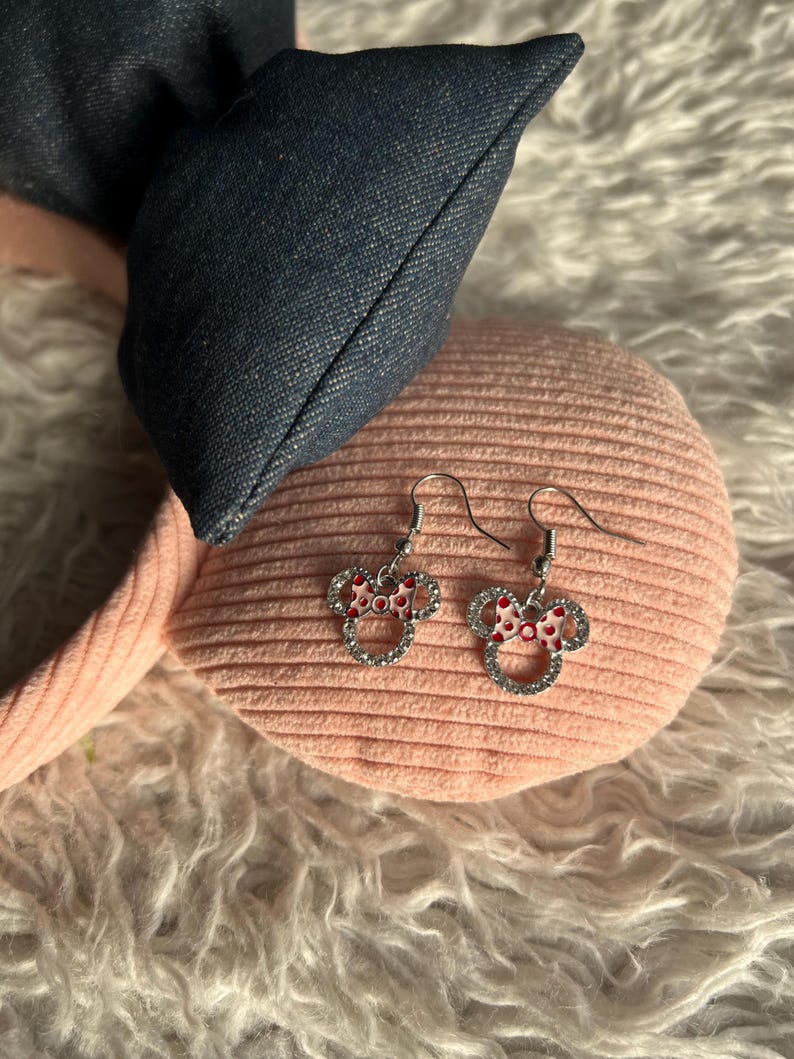 Disney Mickey Mouse earrings with silver color | Great gift for Disney lovers. image 3