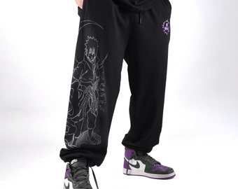 New Trendy Anime Jogger Collection, Unisex Shadowkage Printed Anime Cosplay Oversized Baggy Fit Joggers, Japanese Track Pants Anime Fan Gift