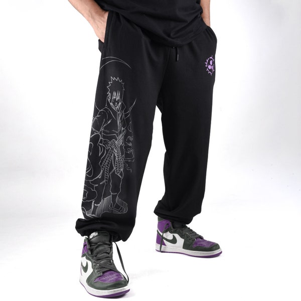 New Trendy Anime Jogger Collection, Unisex Shadowkage Printed Anime Cosplay Oversized Baggy Fit Joggers, Japanese Track Pants Anime Fan Gift