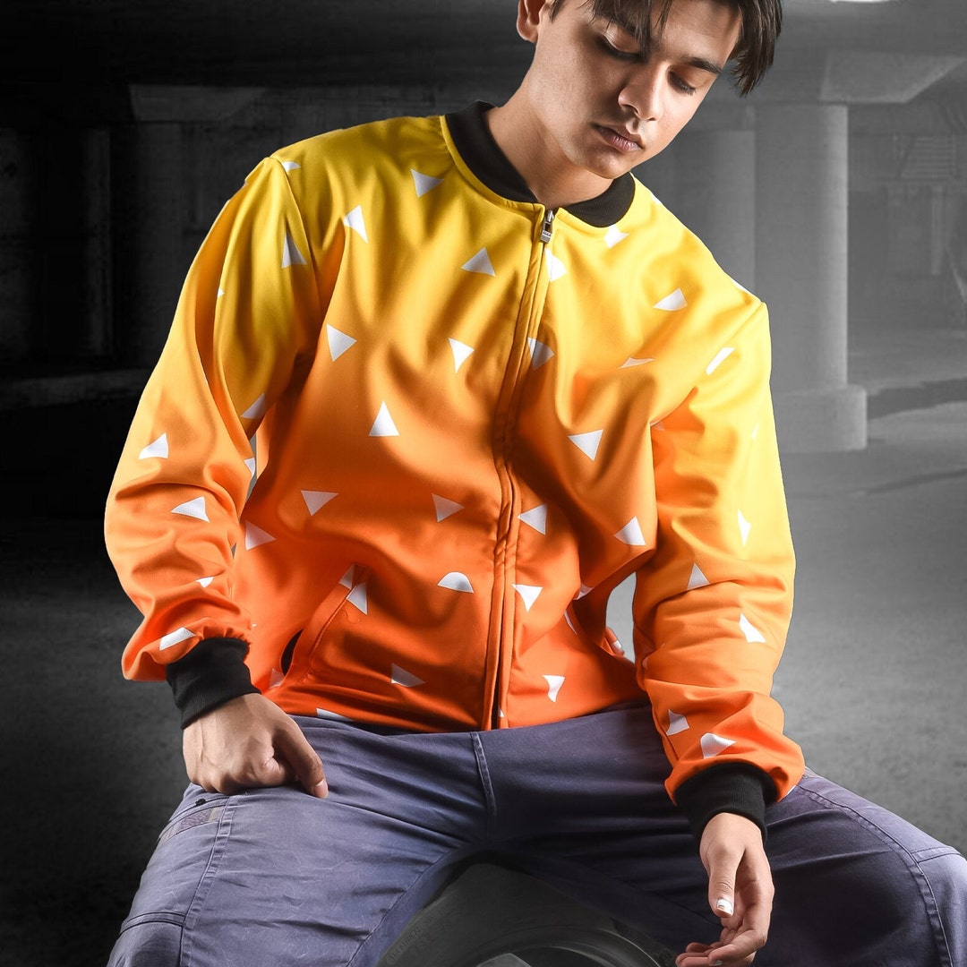 Anime Jacket, Thunder Pattern Printed Anime Inspired Cosplay Jacket ...