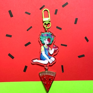 OMORI- Watermelon Basil- Acrylic Keychain (double Sided) - Etsy