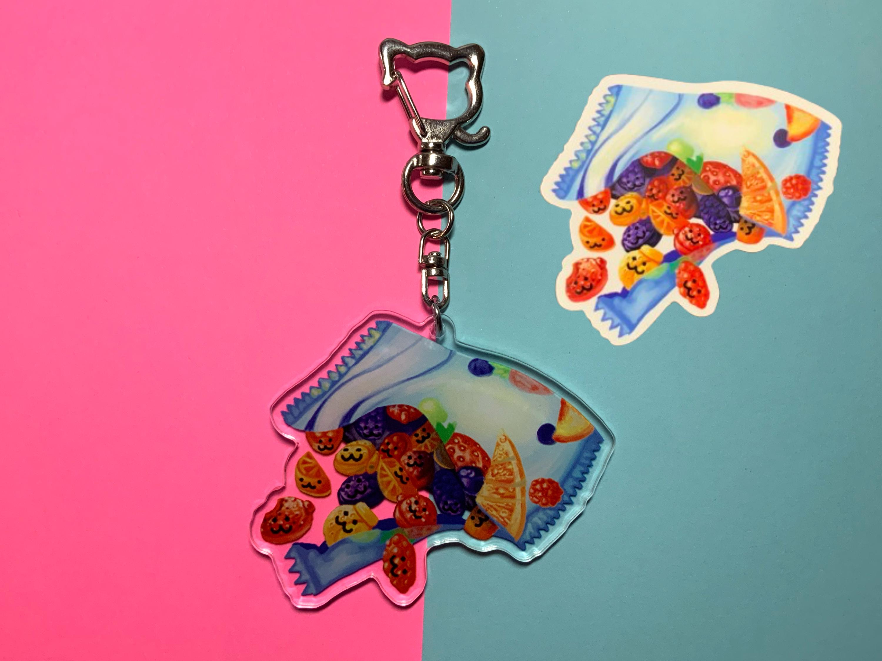 Sticker Keychain Examples Silly Original Keychains/ Stickers - Etsy