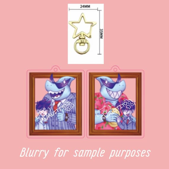Omori- Hero and Mr. Jawsum Photo Frame- 2.5 Inch Acrylic Keychain