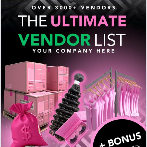ULTIMATE VENDOR Mega List | 3000+ Beauty | Apparel & Sex Toy Vendors + Free Business Start Guide | Resell Rights PDF
