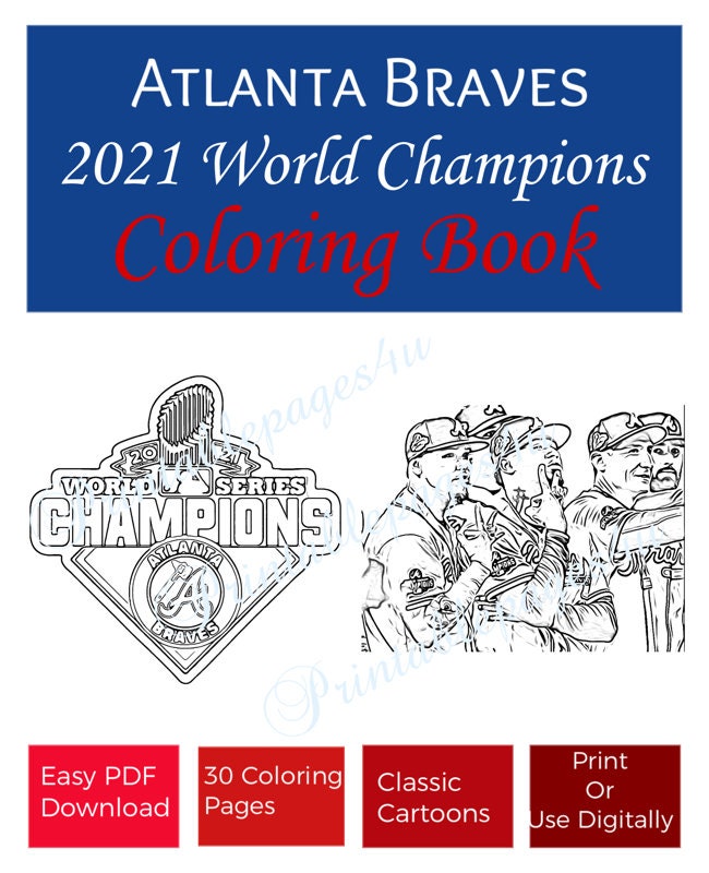 Atlanta Braves 2021 World Champs Coloring Book - Etsy