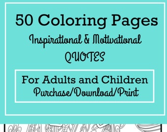 Libro para colorear con citas inspiradoras / 50 páginas florales y abstractas para relajarse / creatividad y regalos (PDF digital)
