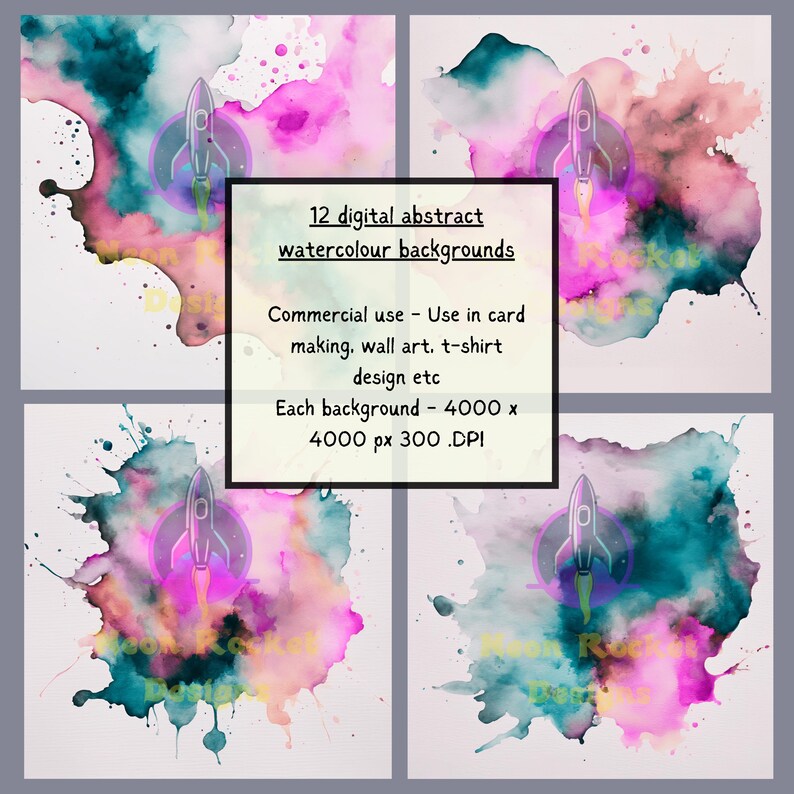 12 Digital Abstract Watercolour Stain on Paper Backgrounds Stained ...