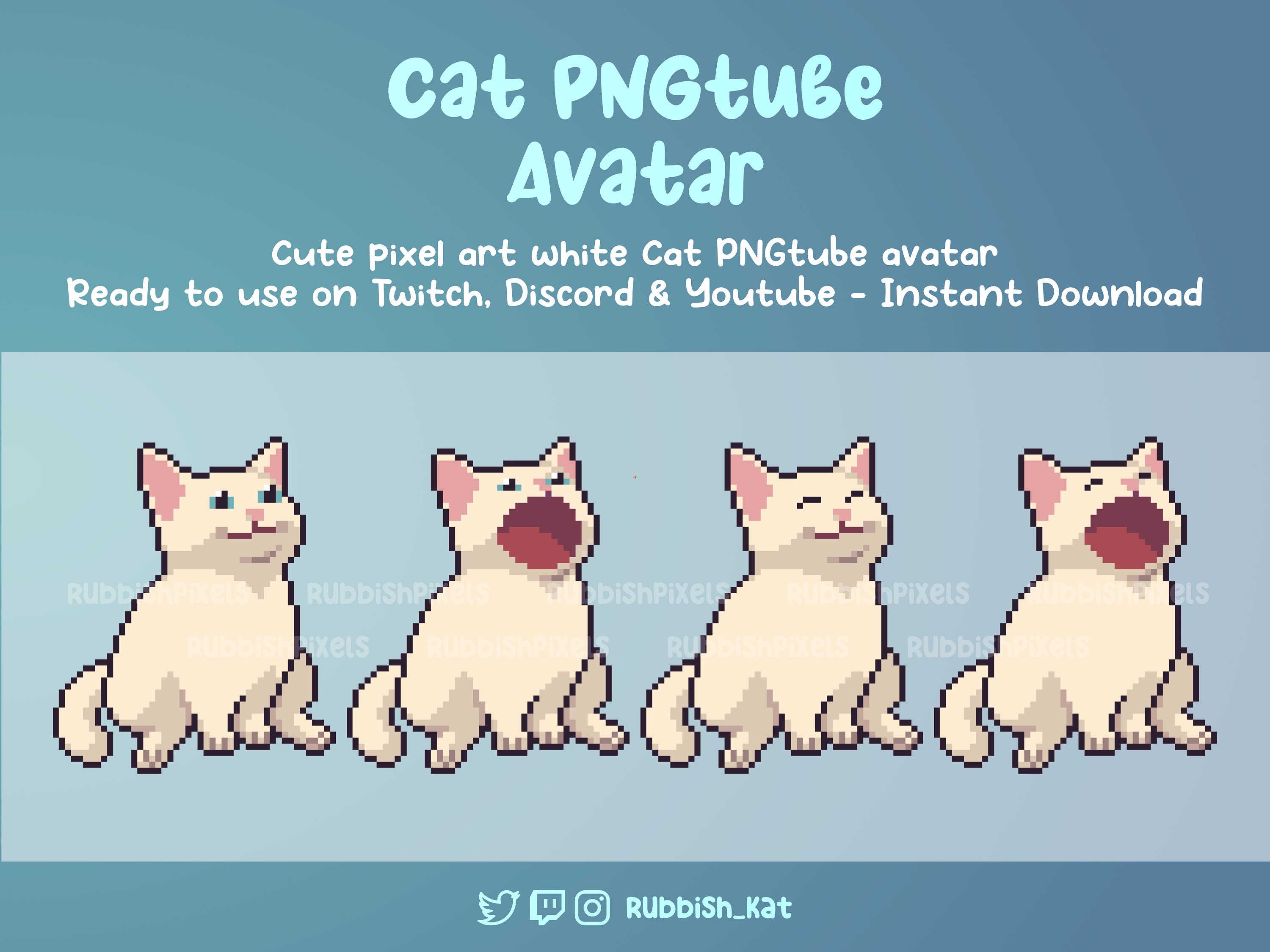 Pop Cat Animated Pixel Art Emote for Twitch, Discord &  | Ready to  use