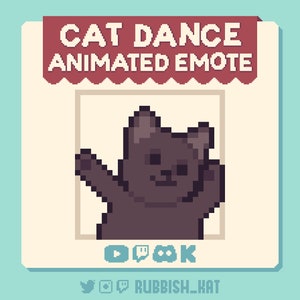 Cat Dance/Rave Animated Pixel Art Emote | Ready to use on twitch, discord, youtube & more