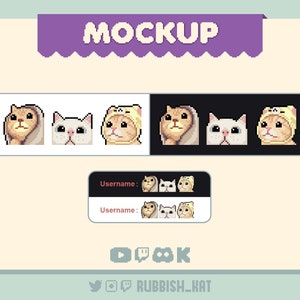 3 Pixel Art Cat Meme Emotes for Twitch & Discord | Ready to Use - Etsy