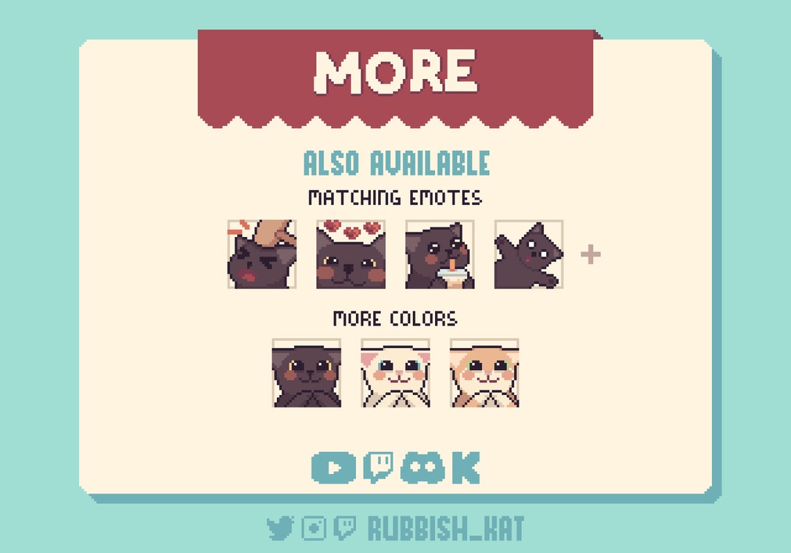 Bongo Cat Animated Pixel Art Emote, Black Cat | Ready to Use on Twitch ...