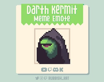 Darth Kermit, emotikona mema, emotikona Pixel Art | Gotowy do użycia na Twitchu, Discordzie, Youtube, Kick
