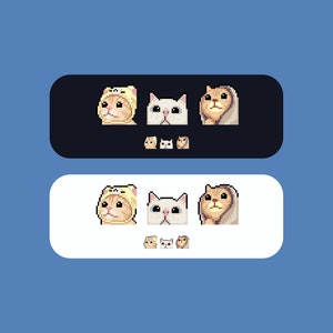 3 Pixel Art Cat Meme Emotes for Twitch & Discord Ready to - Etsy