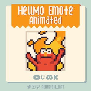 Animiertes HellMo Meme Emote | Flamme Feuerhell Elmo | Handgemachte Pixel Art Emote | Bereit zur Verwendung auf Twitch, Discord, Youtube, Kick