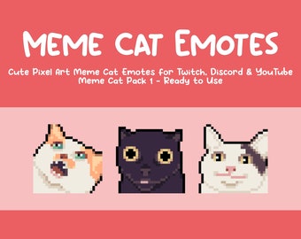 3 Pixel Art Cat Meme Emotes for Twitch & Discord Ready to - Etsy Australia