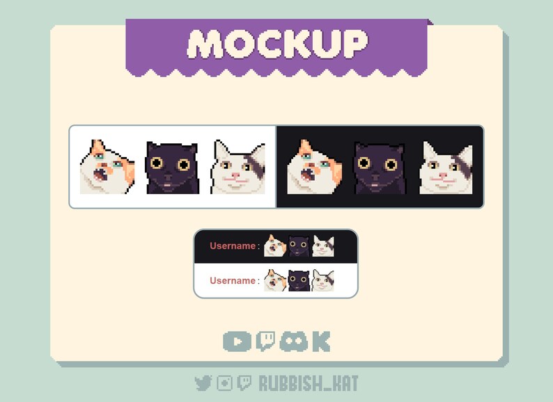 3 Pixel Art Cat Meme Emotes for Twitch & Discord | Ready to Use - Etsy