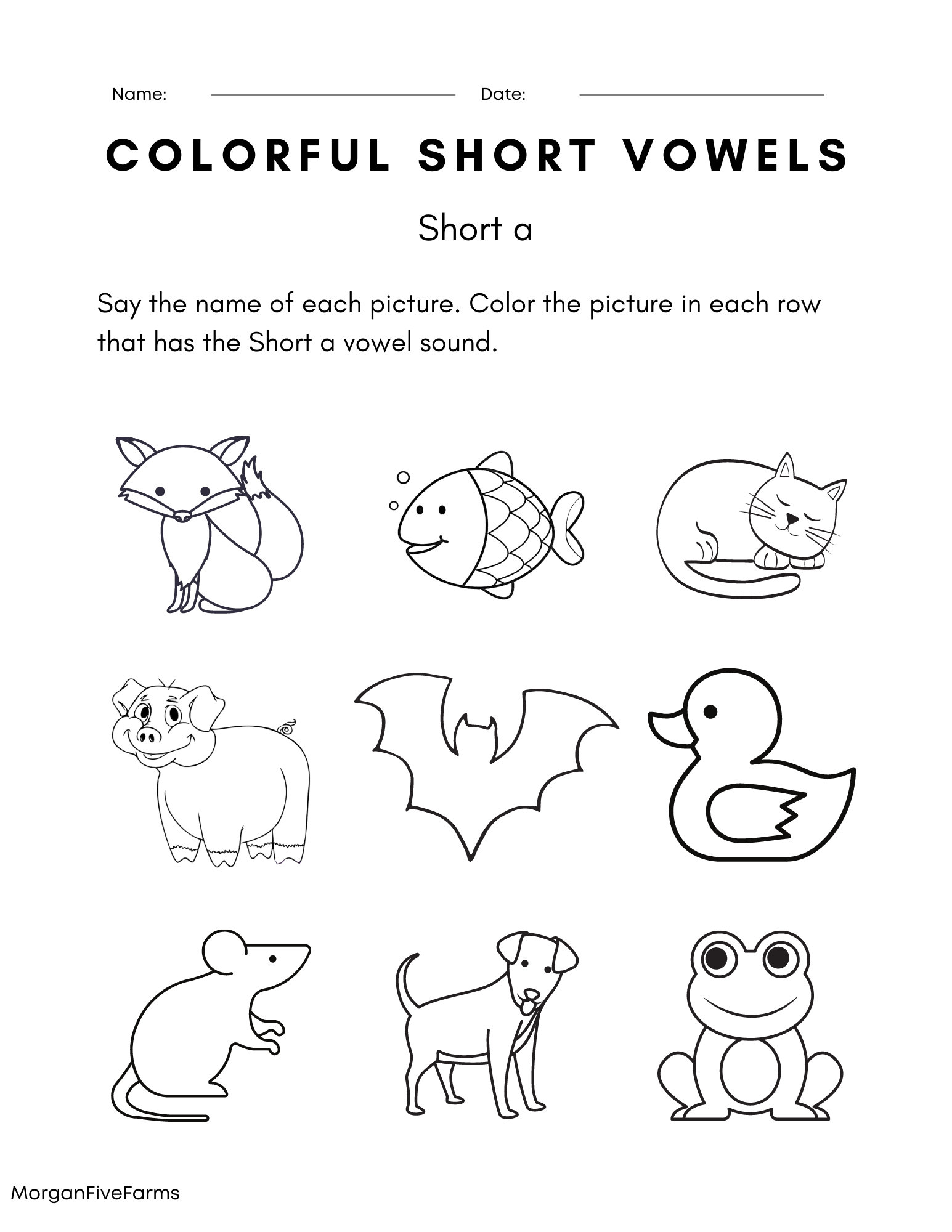 Short Vowels Worksheets