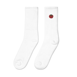 Heirloom Pizzeria Tomato Socks - Embroidered Socks - Los Angeles Pizza Shop Merch
