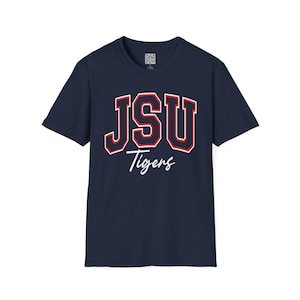 JSU Tigers Unisex T-Shirt, Jackson State University Blue/Red Tee, College Sports Fan Apparel, School Spirit Shirt, Alumni Gift