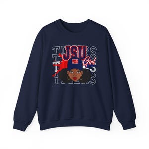JSU Tigers Sweatshirt, Jackson State University Girl, Gift for College Students, Fan Apparel, School Spirit, Crewneck