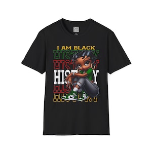 ベティ・ブープ I am Black History ユニセックス Tシャツ - アフリカ系アメリカ人の遺産Tシャツ、黒人文化シャツ、歴史的な女性ファッショントップ、市民